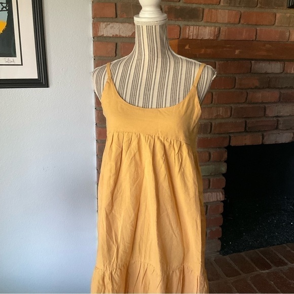 Zulu & Zephyr Ecliptic Cotton Midi Dress Marigold Yellow Sz 6 - Picture 3 of 7